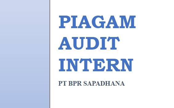Piagam Audit Intern PT BPR Sapadhana
